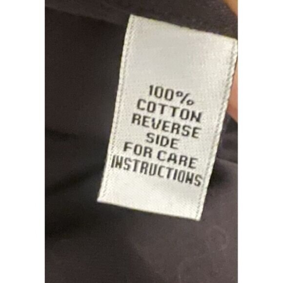 ANN MASHBURN Shirtwaist Midi Dress Black Cotton Button‎ Up Women's Size L No Tie - Picture 9 of 11